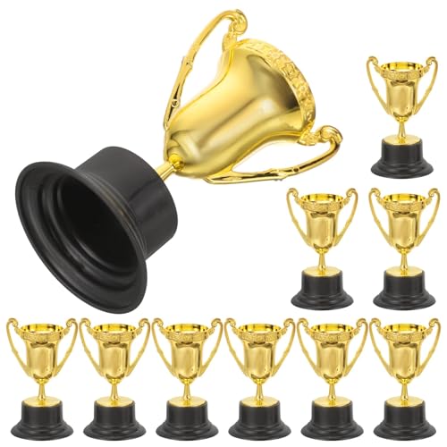 10 Pcs Spielzeug Kunststoff Award Trophäen for Alle Altersgruppen Basketball Fußball Kind Mini Sicher Lebendige Handwerkskunst Für Kinder(Gold) von WSQHAO