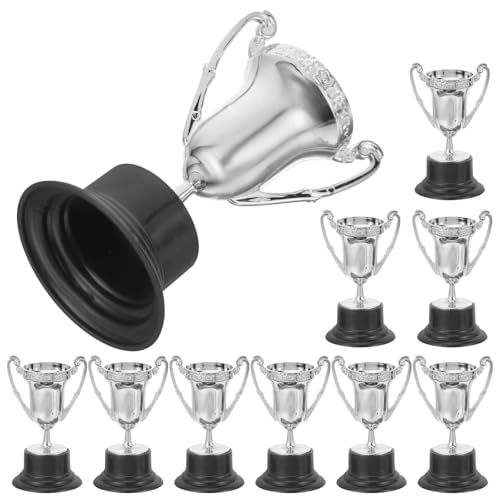 10 Pcs Spielzeug Kunststoff Award Trophäen for Alle Altersgruppen Basketball Fußball Kind Mini Sicher Lebendige Handwerkskunst Für Kinder(Silver) von WSQHAO