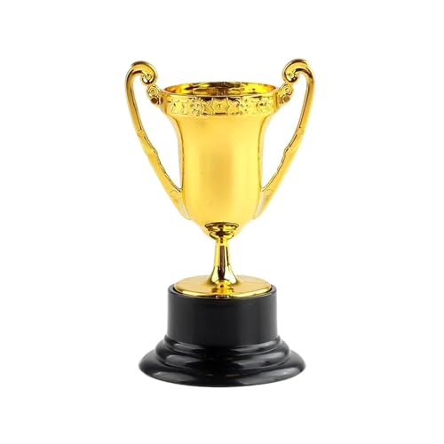 10PCS Awards Trophy Mini Kunststoff Honor Cup Wettbewerb Fußball Statuette Decor Gewinner Award Spielzeug Für Kinder(Gold) von WSQHAO