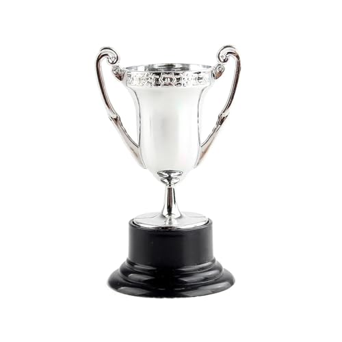 10PCS Awards Trophy Mini Kunststoff Honor Cup Wettbewerb Fußball Statuette Decor Gewinner Award Spielzeug Für Kinder(Silver) von WSQHAO
