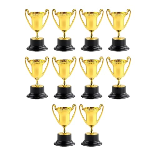 10Pcs Mini Trophy Awards Cup Award Andenken Farbige Belohnung Preis for Sport Turniere Fußball Spiel Für Kinder(Aureate) von WSQHAO