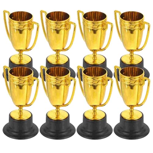 16 stücke Mini Kunststoff Gold Belohnung Trophäe Tasse Fußball Medaillen Preis Frühen Pädagogisches Spielzeug Geschenke Prop Für Kinder(Gold) von WSQHAO