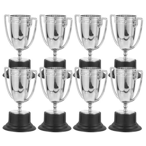 16 stücke Mini Kunststoff Gold Belohnung Trophäe Tasse Fußball Medaillen Preis Frühen Pädagogisches Spielzeug Geschenke Prop Für Kinder(Silver) von WSQHAO