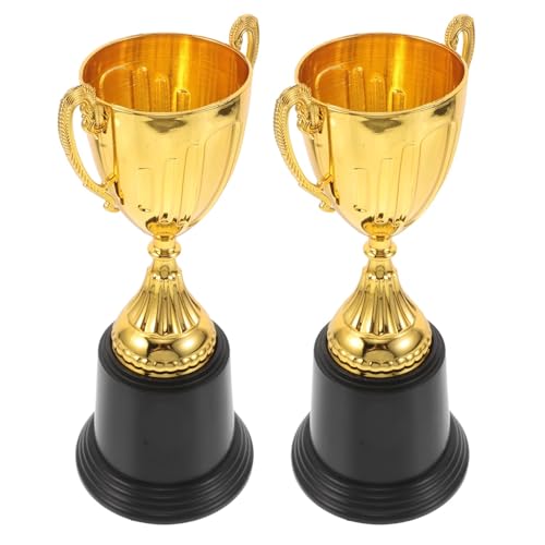 2 Pcs Mini Goldene Trophäe Kinder Gewinner Requisiten Tasse Fußball Trophäen Basis Award Medaillen Für Kinder von WSQHAO