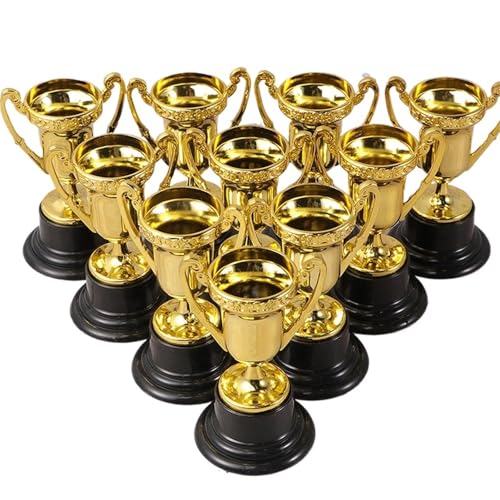 20 stücke Mini Kunststoff Gold Belohnung Trophäe Tasse Fußball Goldene Gewinner Medaillen Kinder Preis Awards Prop Für Kinder von WSQHAO