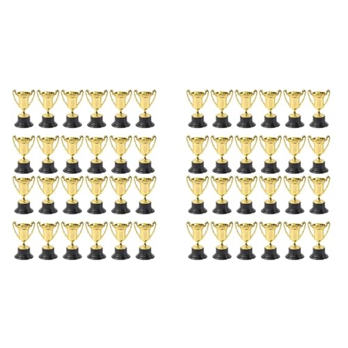 48Pcs Goldene Mini Award Trophäe Preise Decor Kunststoff Belohnung Kindergarten Kinder Geschenk Auszeichnungen Mit Schwarz Basis Für Kinder von WSQHAO