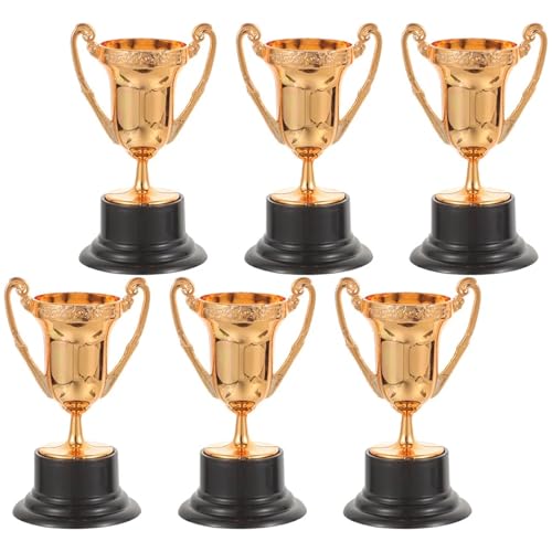6 stücke Mini Kunststoff Trophäe Decor Party Spiel Preis Kleine Jubeln Belohnung Naments Souvenir Verzierungen Team Sport Favor Für Kinder(Copper) von WSQHAO