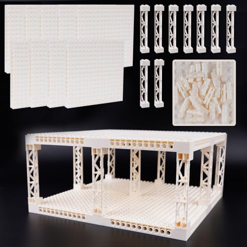 WSRYLTCH Ziegelbasis, 40,6 x 40,6 cm, Platte 1/3 mit Löchern, Stift-Unterstützungssäule, Zubehör-Set, Pixel-Kunstmalerei, klassischer Baustein, Großteile und Teile-Sets, kompatibel mit 65803 (weiß) von WSRYLTCH