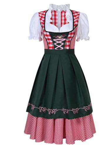 WSZJLN Einheitliches Dienstmädchen-Outfit im ethnischen Stil-7520-Holzgrün-L von WSZJLN