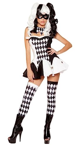 WSZJLN Lustiges Zirkusclown-Kostüm, frecher Harlekin, Kostüm, Uniform, Erwachsene, Halloween, Cosplay-Kleidung für Damen WSZJLN Lustiges Zirkusclown-Kostüm, frecher Harlekin, Kostüm, Uniform, Erwachsene, Halloween, Cosplay-Kleidung für Damen von WSZJLN