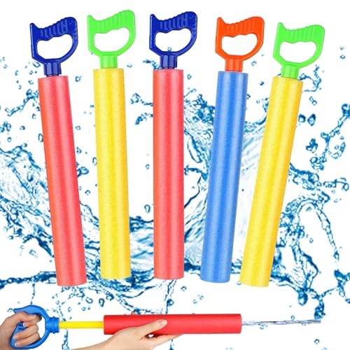 WTZWYFWJ 6 Stück 42cm Wasserpistolen für Kinder,Bunte Spritzpistole Wasserspritze,Schaum Wasserspritzpistole,Wasser Squirter für Kinder Sommer Schwimmbad Strand Wasser Aktivität Wasserspielzeug von WTZWYFWJ