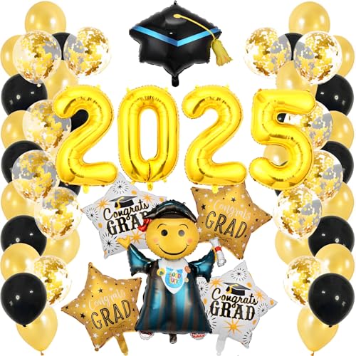 WTZWYFWJ Abschlussfeier Deko Abitur 2025,2025Deko Abschlussfeier Luftballons,Golden Konfetti Luftballon Set,Black Gold Abitur Abschluss Schulabschluss Feier Party Dekoration 2025 Abschlussfeier Ballon WTZWYFWJ Abschlussfeier Deko Abitur 2025,2025Deko Abschlussfeier Luftballons,Golden Konfetti Luftballon Set,Black Gold Abitur Abschluss Schulabschluss Feier Party Dekoration 2025 Abschlussfeier Ballon von WTZWYFWJ