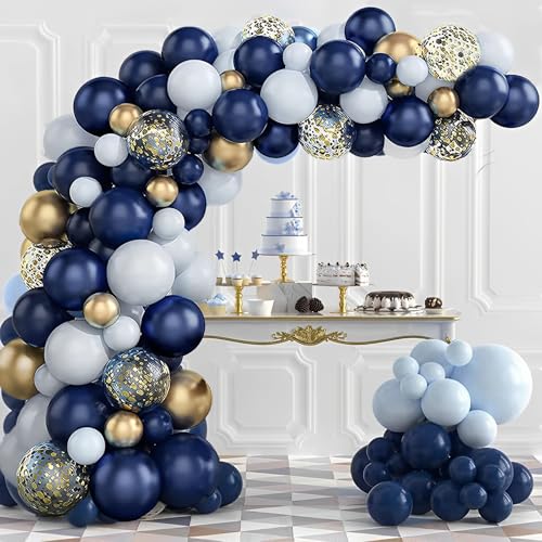 WTZWYFWJ Ballons Girlande Blau Geburtstag Set,128 Stück Marineblaues und Goldenes Ballongirlanden-Set mit Konfetti Ballons,für Baby Shower Kleiner Junge Geburtstag Im Ocean-stil Brautduschen WTZWYFWJ Ballons Girlande Blau Geburtstag Set,128 Stück Marineblaues und Goldenes Ballongirlanden-Set mit Konfetti Ballons,für Baby Shower Kleiner Junge Geburtstag Im Ocean-stil Brautduschen von WTZWYFWJ