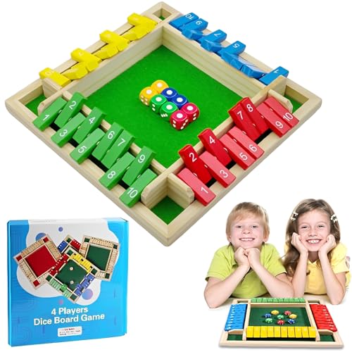WTZWYFWJ Shut The Box Würfelspiel Spiel 4 Spieler,vierfarbig Holz Brettspiel,Klassische Tischspiele für Klassenzimmer,Mathematik Lernspielzeug,Brettspiele Urlaub unterhaltsames Spiel Kneipenspiele WTZWYFWJ Shut The Box Würfelspiel Spiel 4 Spieler,vierfarbig Holz Brettspiel,Klassische Tischspiele für Klassenzimmer,Mathematik Lernspielzeug,Brettspiele Urlaub unterhaltsames Spiel Kneipenspiele von WTZWYFWJ