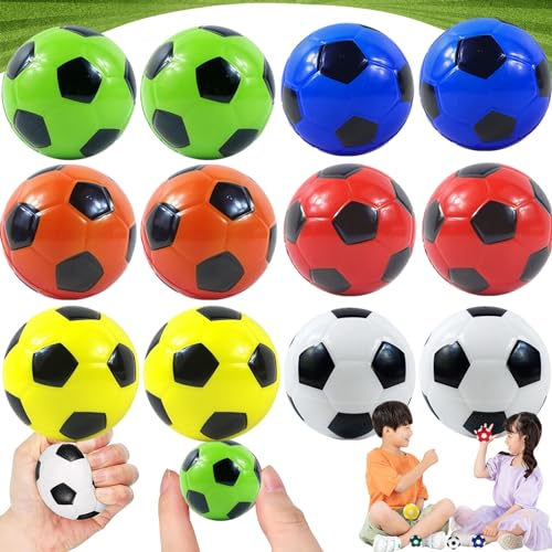 WTpin 12 Stück Mini Fußball, Stressball Kinder, Fussball Klein, Schaumstoffbälle, Fußball Stressbälle für Kinder, Mini Schaum Sportbälle, Partygeschenk Entspannung für Jungen und Mädchen (6 Farben) WTpin 12 Stück Mini Fußball, Stressball Kinder, Fussball Klein, Schaumstoffbälle, Fußball Stressbälle für Kinder, Mini Schaum Sportbälle, Partygeschenk Entspannung für Jungen und Mädchen (6 Farben) von WTpin
