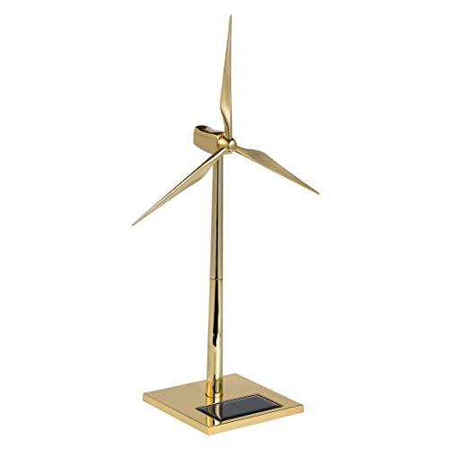 WUBA Solarbetriebene Windturbine Modell, 3D Metall Montage, Goldene Montage Windmühle, Exquisite Ornamente, Lernspielzeug für Kinder von WUBA
