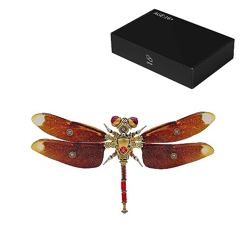 WUBA 3D Metall Dragonfly Puzzle Modell Spielzeug, DIY 3D Metall Steampunk Dragonfly Modell Kits, mechanische Dragonfly Montage Modell Kit, kreative und Sammlung Kunst Ornament für Erwachsene (200+PCS) von WUBA