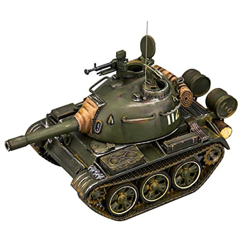 WUBA 3D gedrucktes Typ 59 Kampfpanzer Modell, 10 x 14 x 8cm Militärpanzer Modellbausatz für Erwachsene, 3 Paar Räder grün lackiert, Q Version, fertiger Bausatz von WUBA