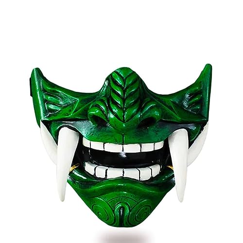 WUBA Halbgesichtszähne Cosplay Maske, Japanische Scary Painted Requisiten Tragbare Maske Cosplay Kostüm Maske für Halloween von WUBA