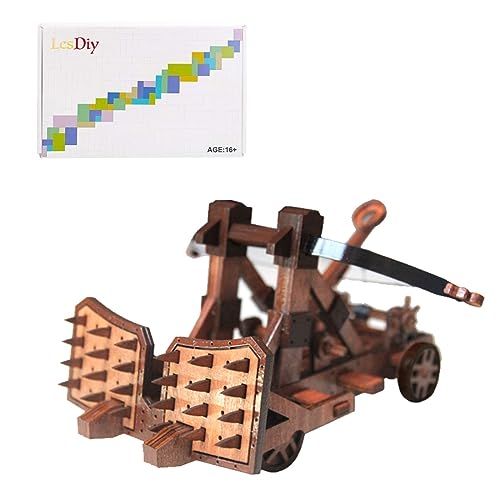 WUBA Holzschild Wagenmodell Mechanische 3D Holzpuzzle für Erwachsene und Kinder zum Bauen - Bewegliche Retro Mittelalterliche Kriegsfahrzeug Modellbausätze-DIY Holzmodelle für Erwachsene zum Bauen von WUBA