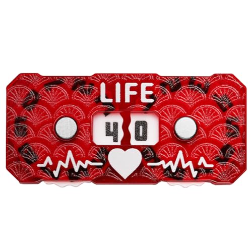 Life Counter Zweistelliges Drachen-Skala-Muster, entworfen für cEDH-Spiele und andere MTG-Dual-Spiele, passend für alle TCG, CCG und LCG, aus hochwertigem Acryl (rote Skala) von WUBRG TCG