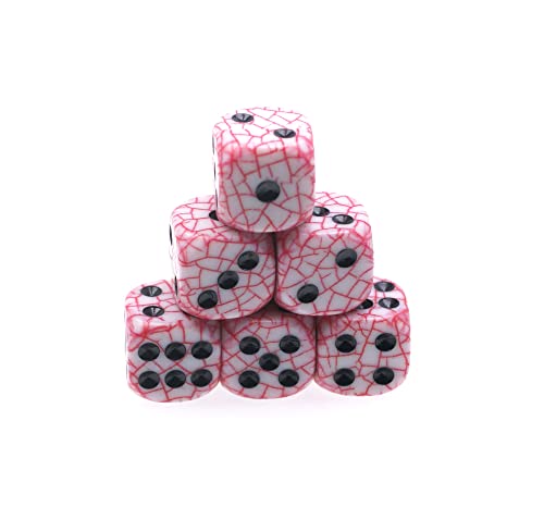 Würfelzeit 7111 - Würfel w6 16 mm Cosmoo Creepy Web red w/Black (6 Augenwürfel im Polybeutel) von WÜRFELZEIT 35