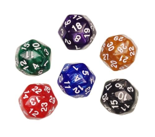 Würfelzeit 8409 - Polywürfel W30 Pearl Mix (6Würfel im Polybeutel) von WÜRFELZEIT 35