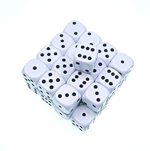 Würfelzeit 8861 - Würfel w6 12 mm Combatt Opaque Weiss m/schwarz (32 Würfel in Klarsichtbox) von WÜRFELZEIT 35