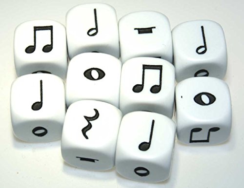 Würfelzeit 8899 - Musik Würfel (10er Set W6 16 mm mit Noten-Symbolen) von WÜRFELZEIT 35