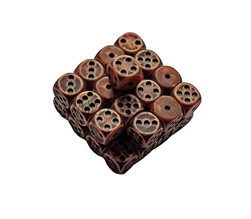 Würfelzeit 9244 - Würfelset Alyen W6 12 mm Antik Copper m/schwarz (32 Würfel in Klarsichtbox) von WÜRFELZEIT 35