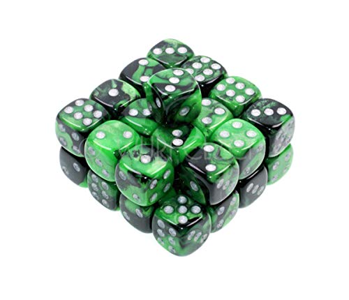 Würfelzeit 7804 W6 Alyen Black Forest m/Silber (Würfelset 32x 12 mm) von WÜRFELZEIT 35