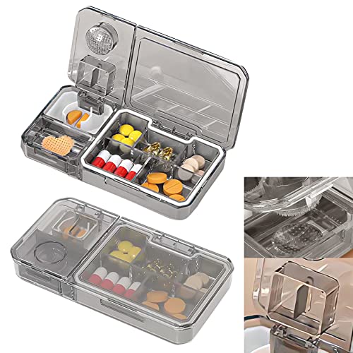 Tablettenbox Pillendose 5 Fächer Kann Geschnitten Werden Tragbare Wasserdichte Pillendose Klein für Reise & täglichen Gebrauch -Grau von WUERKIYA