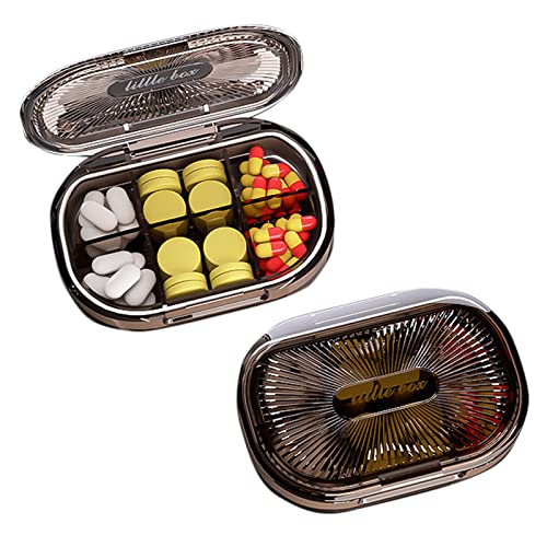 Tablettenbox Pillendose 6 Fächer Tragbare Wasserdichte Pillendose Klein für Reise & täglichen Gebrauch -Schwarz Tablettenbox Pillendose 6 Fächer Tragbare Wasserdichte Pillendose Klein für Reise & täglichen Gebrauch -Schwarz von WUERKIYA