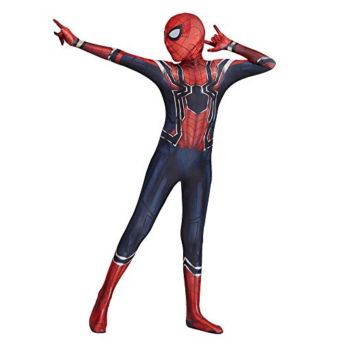 WUHX Kids Spiderman Superheld Kostüme für Kinder, Cosplay Spiderman Anzug Spandex/Lycra 3D Druck Action Dress Ups und Zubehör Party Spiderman Verkleidung,B,M 115~125 von WUHX