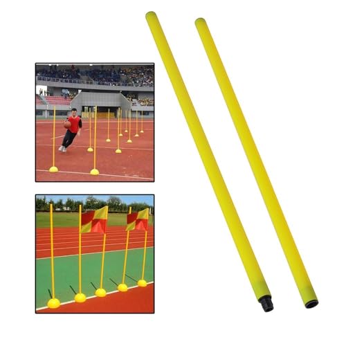 WUJIHE Trainingsmarker, Fußballschild, Stange, Agility-Marker, sturzfest, Hindernisstange für Basketball, Fußball, Training, Sport, Outdoor (2 Stück Schilderstange) von WUJIHE