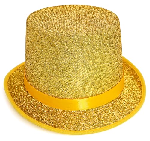 WULIQIUQIU Zylinderhut für Kinder, glänzender Smokinghut, Verkleidungen, Magierhut, Gold WULIQIUQIU Zylinderhut für Kinder, glänzender Smokinghut, Verkleidungen, Magierhut, Gold von WULIQIUQIU