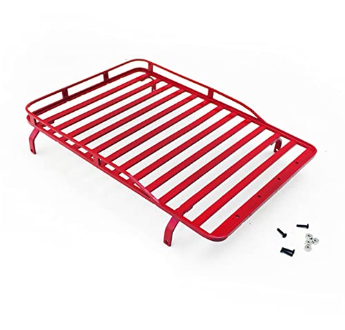 WUPEDI Metall-Gepäckplatte 1:18, for RC4WD, D90 Rc Auto Autodachträger(Red No Light) von WUPEDI
