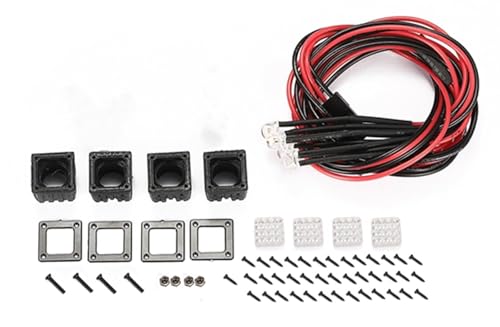 WUPEDI Metallgepäckträger-Dachgepäckträger 1/10 RC Crawler Car, for Traxxas, TRX4 TRX6 G63, for Axial, SCX10 III OP Zubehörteile Autodachträger(Square Spotlight) von WUPEDI