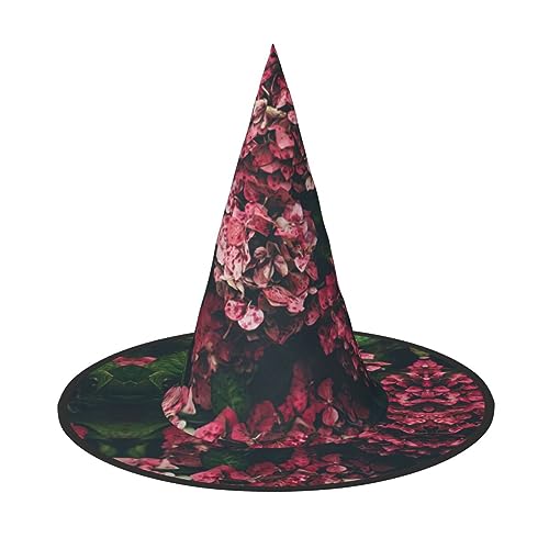 Dreieck Blume Druck Faltbare Spitze Erwachsene Hexen Hüte Zauberer Halloween Cosplay Zubehör Für Frauen von WURTON