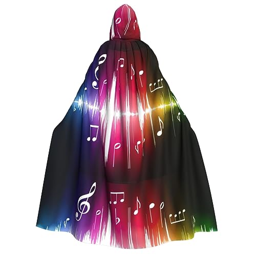 Faschings-Umhang für Damen und Herren, voller Länge, mit Kapuze, Cosplay-Kostüme, Umhang, 190 cm, Musik von WURTON