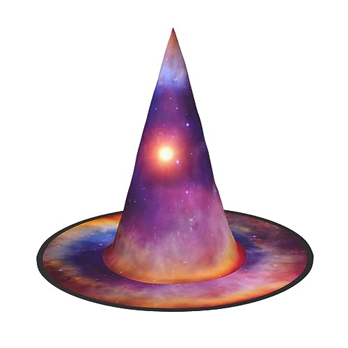 Galaxy Space Print Faltbare Spitze Erwachsene Hexen Hüte Zauberer Halloween Cosplay Zubehör Für Frauen von WURTON