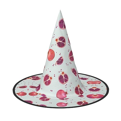 Granatapfel Muster Druck Faltbare Spitze Erwachsene Hexen Hüte Zauberer Halloween Cosplay Zubehör Für Frauen von WURTON