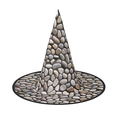 Pebble Stone Print Faltbare Spitze Erwachsene Hexen Hüte Zauberer Halloween Cosplay Zubehör Für Frauen von WURTON