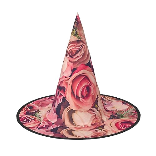 Rosa Rose 6 Druck Faltbare Spitze Erwachsene Hexen Hüte Zauberer Halloween Cosplay Zubehör Für Frauen von WURTON