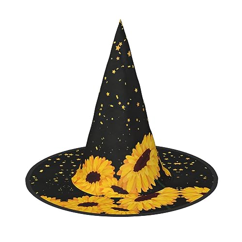 Sonnenblumen 1 Druck Faltbare Spitze Erwachsene Hexen Hüte Zauberer Halloween Cosplay Zubehör Für Frauen von WURTON