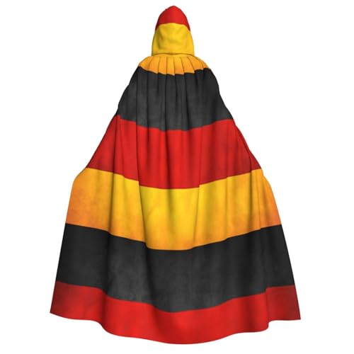 WURTON Deutschland-Flagge, Karnevalskostüme für Erwachsene, Cosplay, Umhang mit Kapuze, für Damen und Herren, 190 cm von WURTON