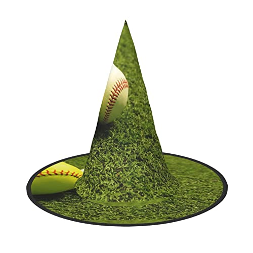 WURTON Gras-Baseball-Softball-Neuheit, Halloween-Hexenhut, Halloween-Party, Hexenkostüm, Zubehör für Halloween, Cosplay, Gastgeschenke von WURTON