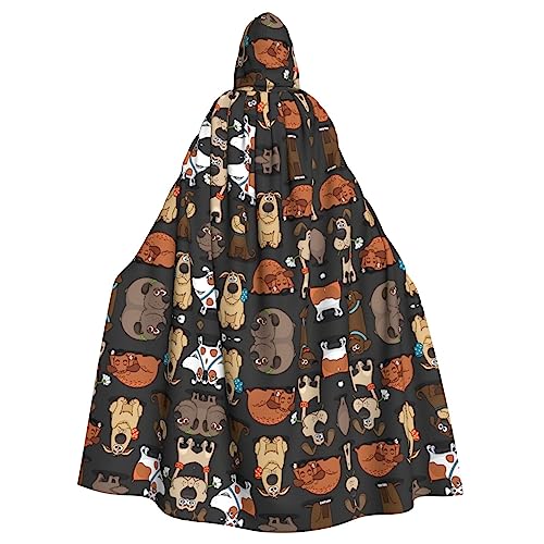 WURTON Hunde-Corgi-Umhang mit Kapuze, Unisex, Cosplay-Kostüm, Umhang für Erwachsene, 185 cm von WURTON