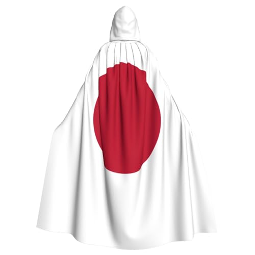 WURTON Japanische Flagge, Karnevalskostüme für Erwachsene, Cosplay, Umhang mit Kapuze, für Damen und Herren, 185 cm von WURTON