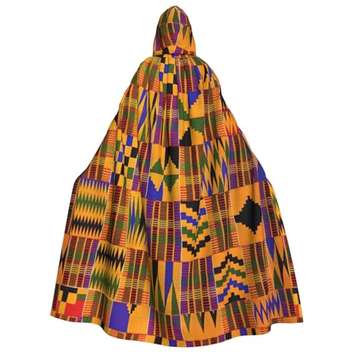 WURTON Kapuzenumhang mit afrikanischem ethnischem Muster für Erwachsene, Karneval, Hexe, Cosplay, Kostüm, Karneval, Partyzubehör, 190 cm von WURTON